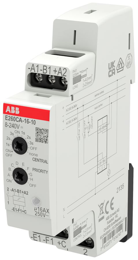Schrittschalter ABB E260CA-16-10 1TE 8…240VUC/16A 4000W 1S