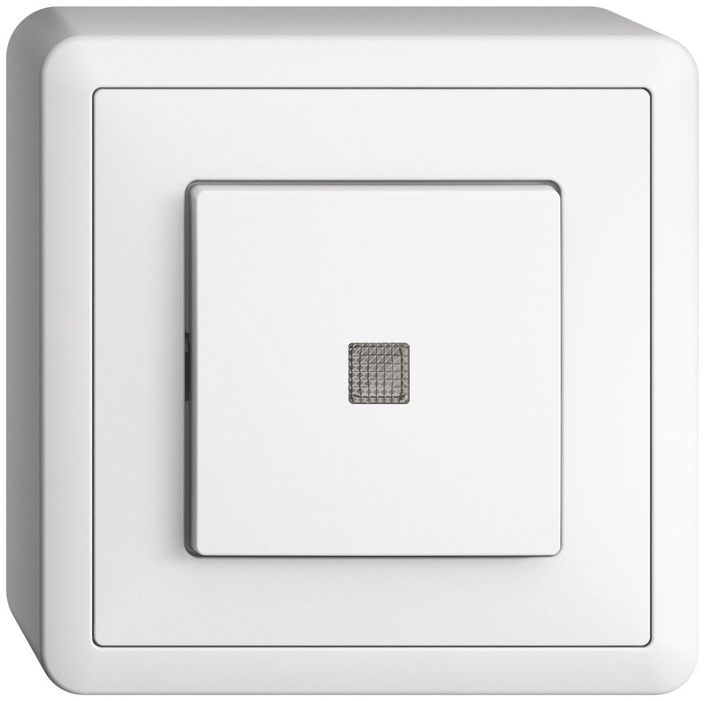 Poussoir AP EDIZIOdue LED jaune ARK blanc