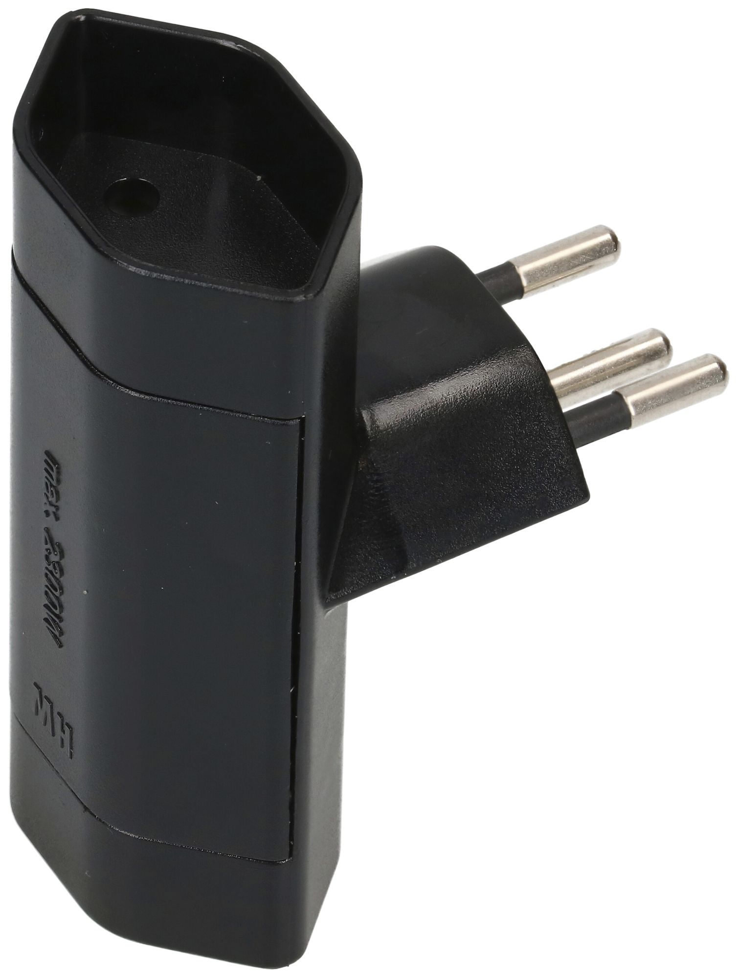 Abzweigstecker MAX HAURI 2×T13 10A 250V T-Form schwarz