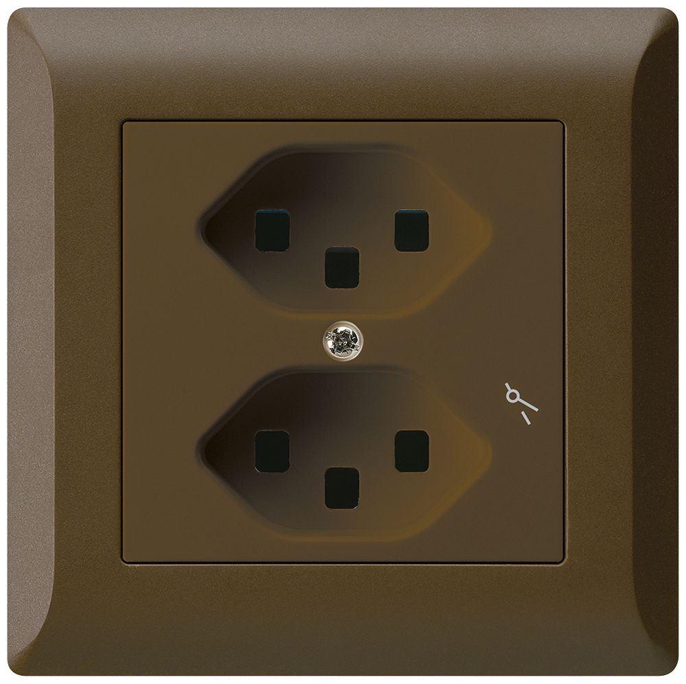 UP-Steckdose Hager kallysto.line 2×T23 1×S C braun