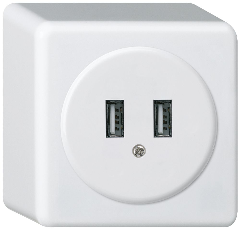 Presa USB AP basico Q 2400mA bianco