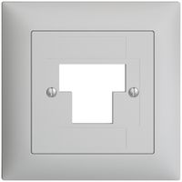 Frontset EDIZIOdue hellgrau 88×88mm 1×TT 2×RJ45