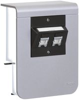 Geräteträger Hager für SL20080 Dekor Aluminium, 2×Kat.5e