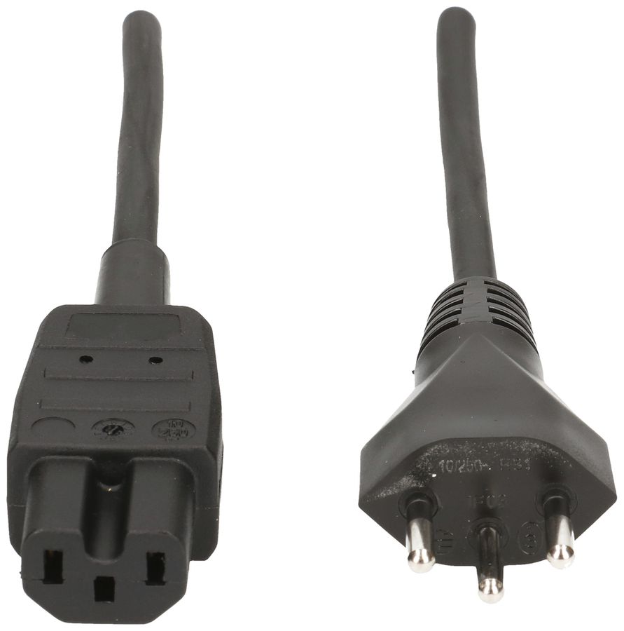 Apparatekabel MAX HAURI Gd 3×1mm² 2m schwarz Stecker T12/C15