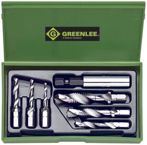 Set di inserti combi Greenlee con M3…M10 e portainserti
