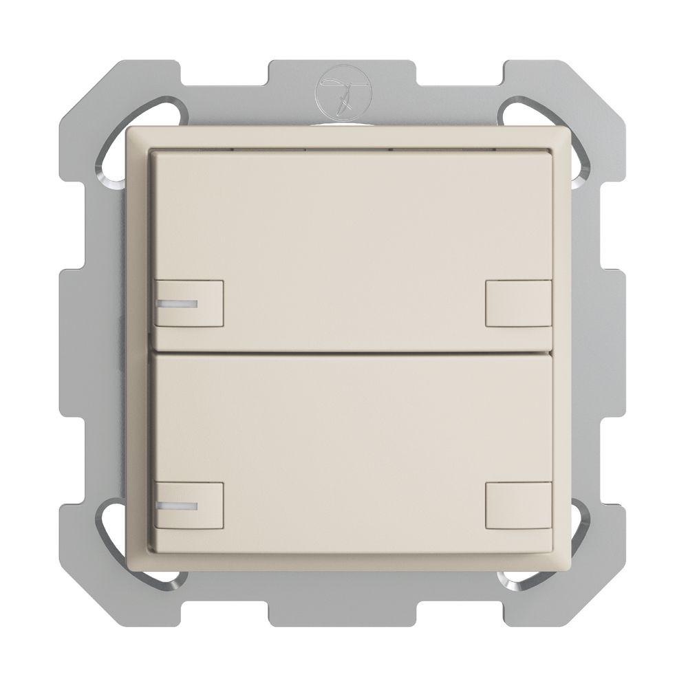 Poussoir KNX RGB ENC EDUE, 250mW, a.LED RGB, 2×poussoir, comm.2×touches, crema