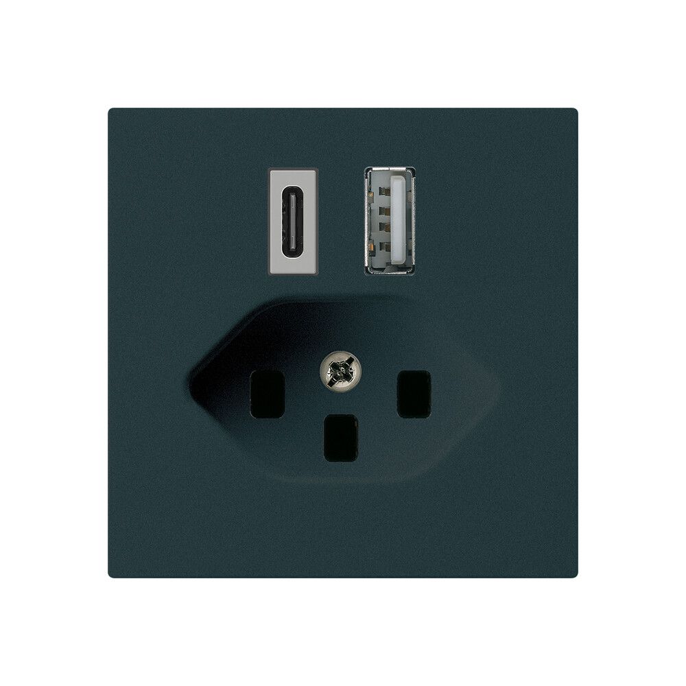 Prise de charge USB kallysto 18W PD 1×type A 1×type C T23 noir