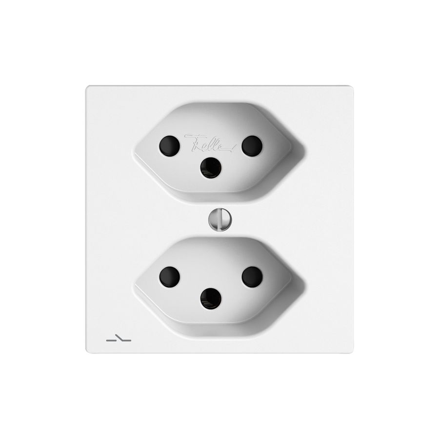 Steckdose EDIZIO.liv SNAPFIX® 2×T13 1×S mit Shutter ws