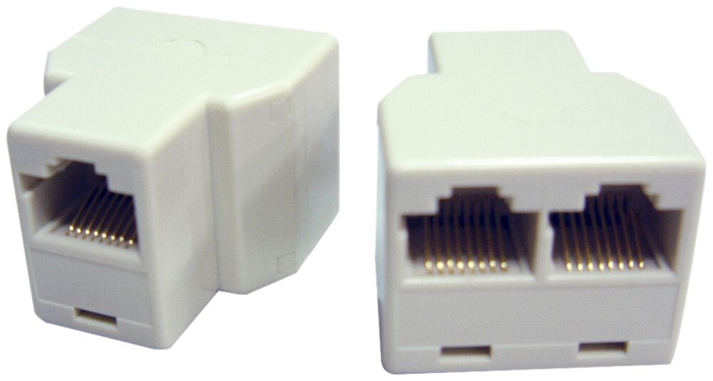 Direktadapter RJ45f/2×RJ45f UTP, beige