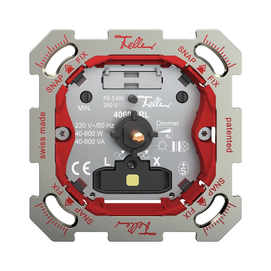 UP-Dimmer Feller SNAPFIX® bel.gb Phasenanschnitt 40…600W/40…600VA