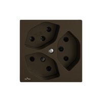 Steckdose EDIZIO.liv SNAPFIX® 3×T13 1×S br