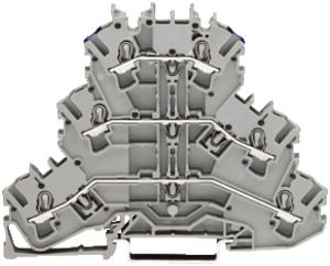 Borne 3 étages WAGO TopJob-S 2.5mm² L/L/N gris série 2002