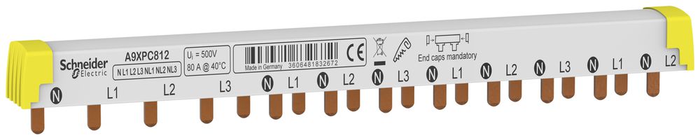 Kammschiene Schneider Electric Clario iC40 Acti9 3LN Einspeisung links 12 TE