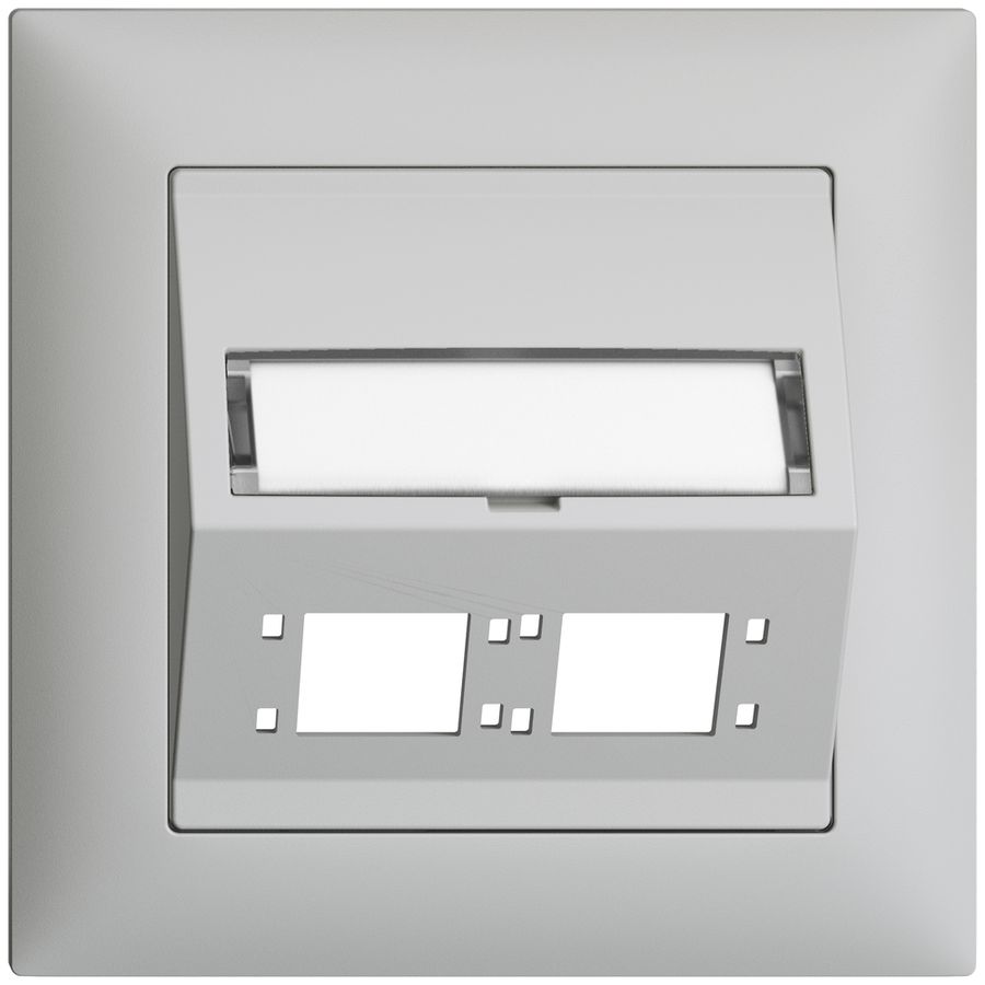 Kit montage ENC EDIZIOdue FMI sortie oblique 2×R&M cat.6A/LC spécial, grc