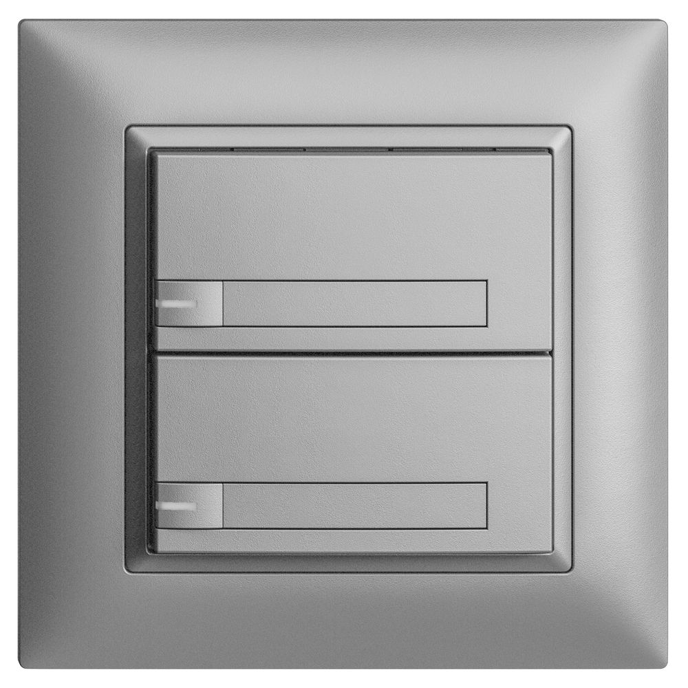 UP-KNX-Taster RGB EDUE FMI, 250mW, m.RGB-LED, m.Papier., 2×Taste, 1×Tastenb., si