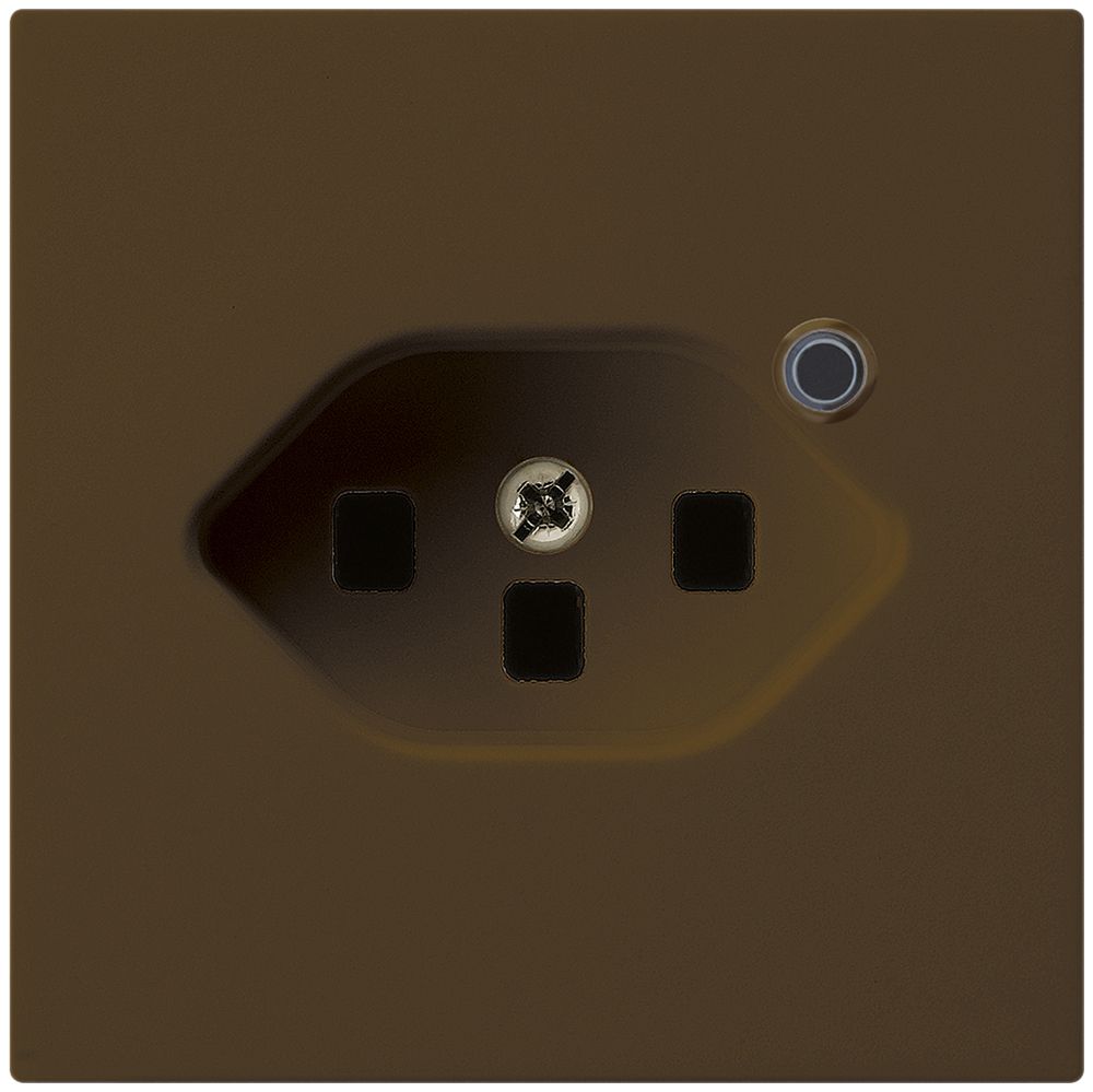 Steckdose Hager kallysto 1×T23 beleuchtet A braun