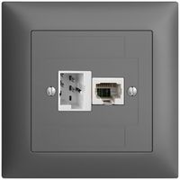 Scatola INC 1×TT,1×RJ45/u 4P EDIZIOdue ITplus ITM grigio scuro