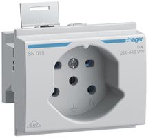 Prise INC Hager type 15 pour montage DIN avec bornes à vis gris