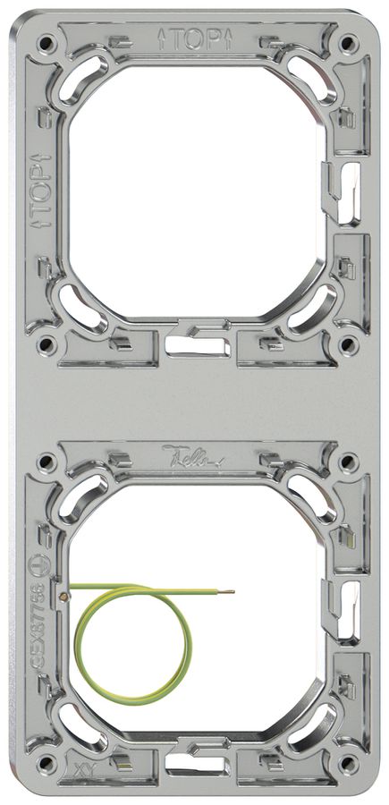 Montagerahmen Feller ELEMENT SNAPFIX® 2×1 87×187mm Aluminium glänzend