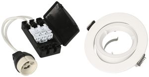 Spot INC MAX HAURI maxLUCE GU10 trou Ø80mm avec ressort de tension blanc