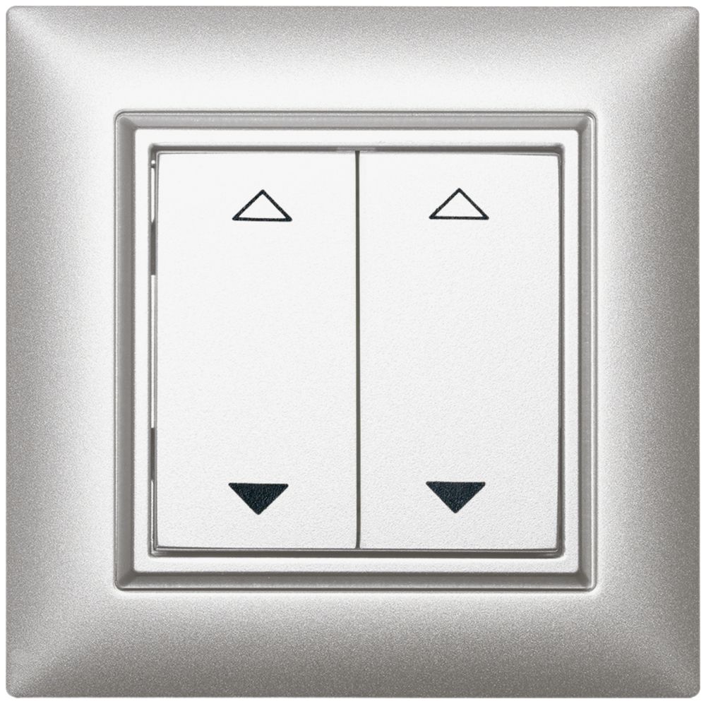AP-RF-Taster ALADIN EnOcean EDIZIOdue, 2-fach, hellgrau, V/Λ