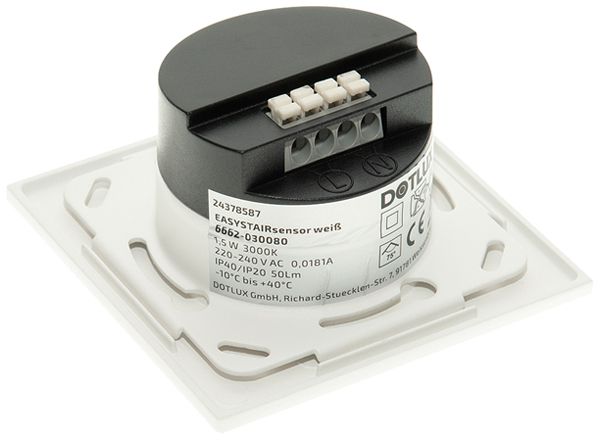 Applique LED INC DOTLUX EASYSTAIRsensor HF 1.5W 3000K IP40 82×43mm blanc