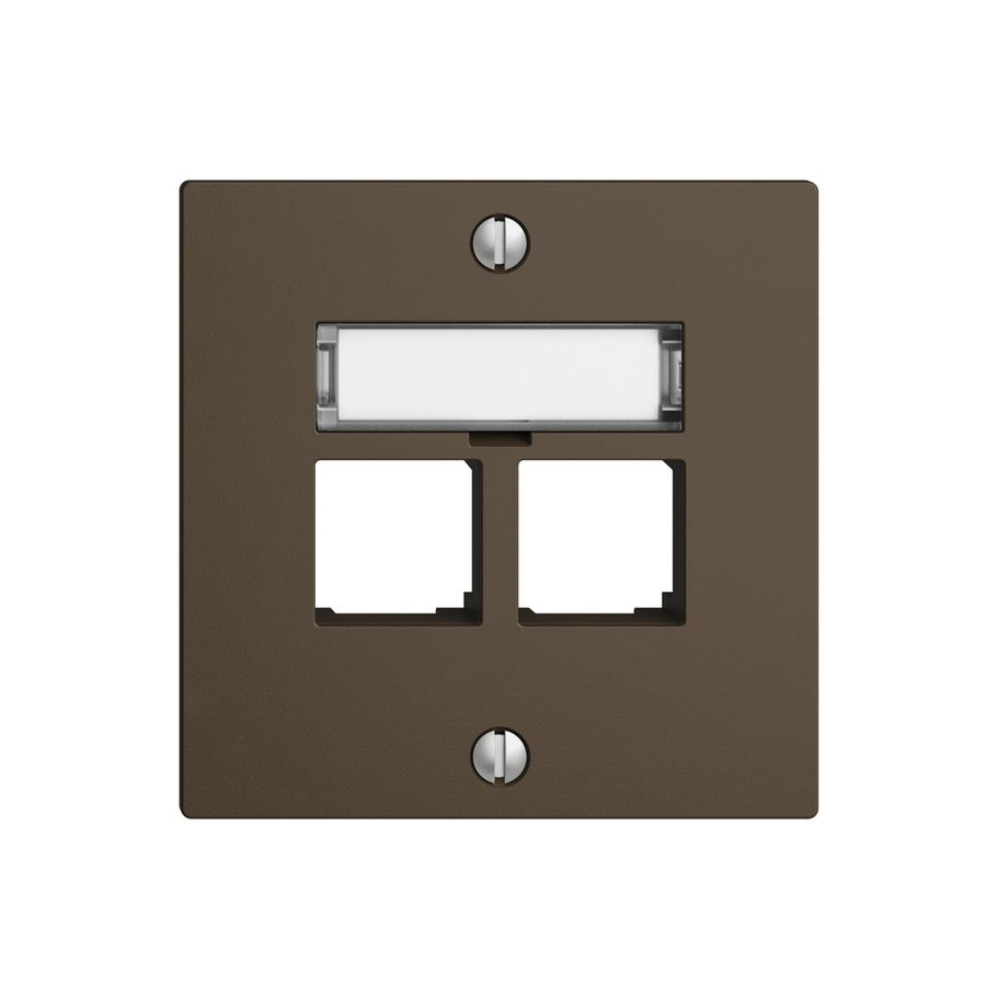 Kit di montaggio S-One EDIZIOdue F per 2×RJ45 diritto, coffee