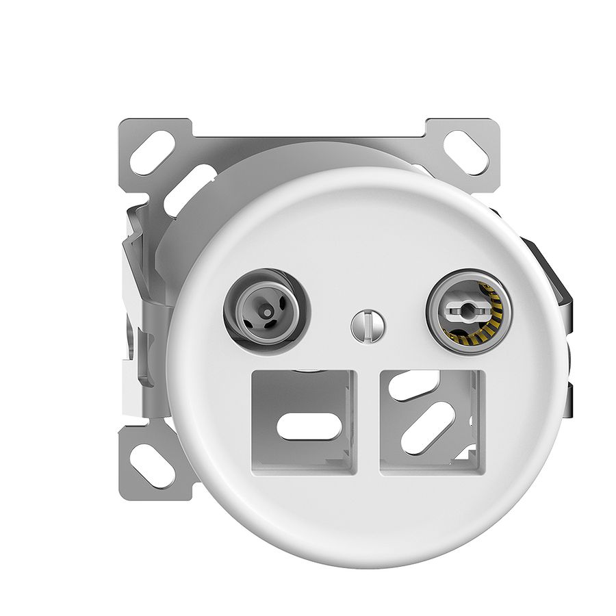 Prise multimédia AP Sdue QX.CO.54 EASYNET 4dB, p.2×RJ45 S-One, blanc