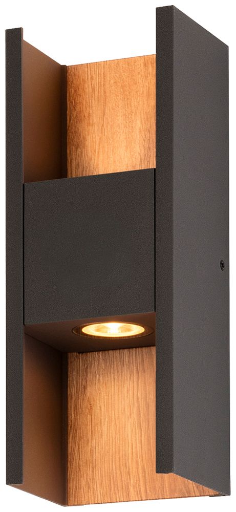 Applique LED SLV FLATT 10W 640lm 2700K IP65 VAR direct/indirect anthracite