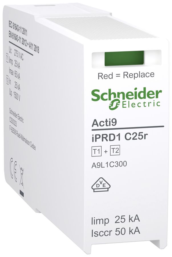Steckmodul Acti9 iPRD C25r Typ 1+2 L-PE 1P 25kA 240V TN-C 1TE
