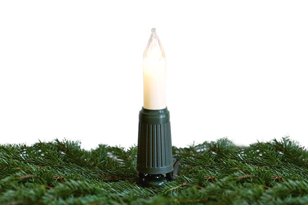 LED-Lichterkette MK, 30-teilig E14, Schaft grün/weiss