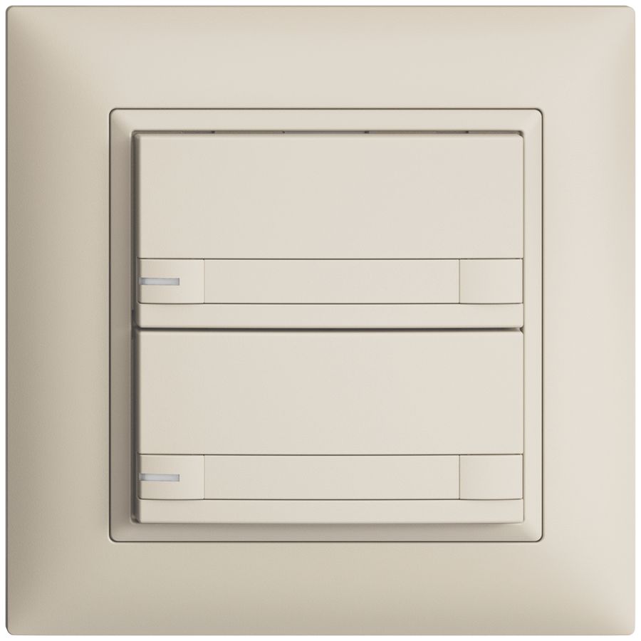 Poussoir ENC KNX 2× EDIZIOdue colore crema RGB avec LED avec insert papier