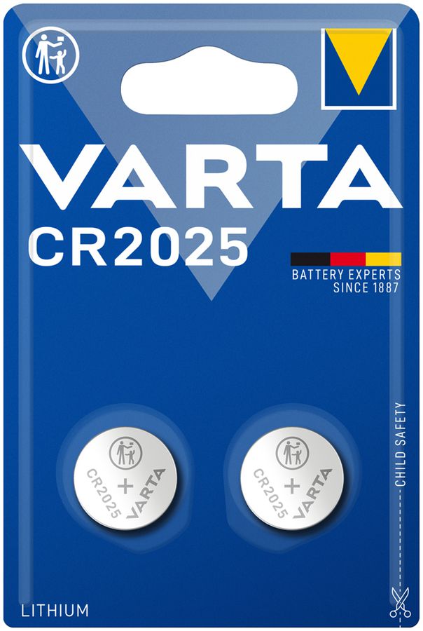 Knopfzelle Lithium VARTA Electronics CR2025 3V Blister à 2 Stück