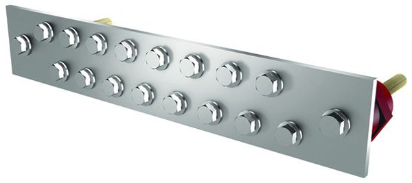 Barre compensation de potentiel Flury PA 21,Cu ét., 2-rangs 325×60×5mm, 16×M8