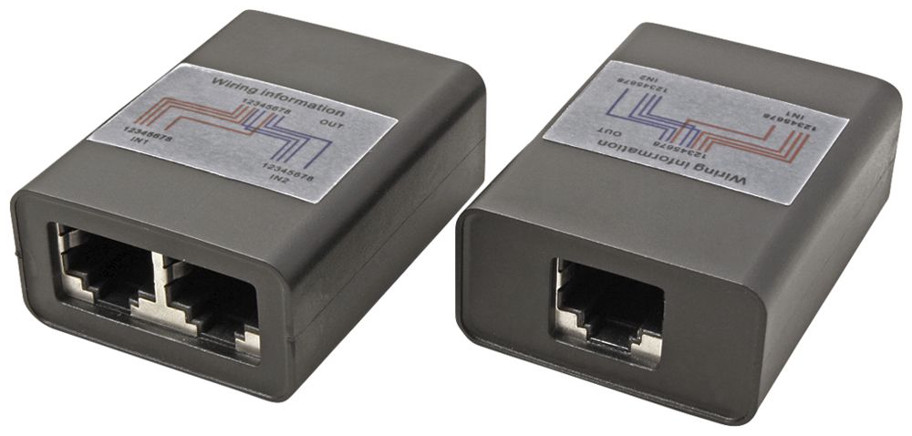 Ethernet Splitter ROLINE 1×RJ45 8(8) → 2×RJ45 8(4) 10/100Mbit/s geschirmt