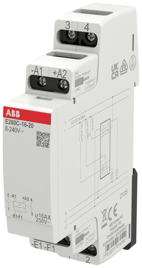 Schrittschalter ABB E260C-16-20 1TE 8…240VUC/16A 4000W 2S