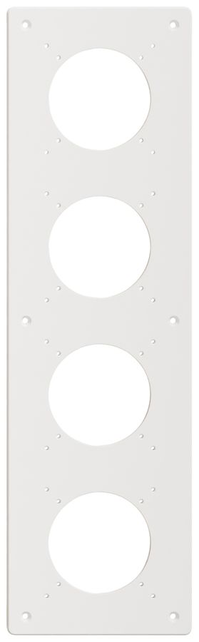 Plaque de montage Feller NEVO SNAPFIX® 4×1 Ø69mm 125×425mm blanc