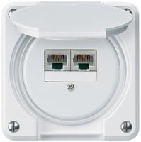 UP-Anschlussdose robusto IP55 weiss 2×RJ45/s UKV getrennt für Kombination