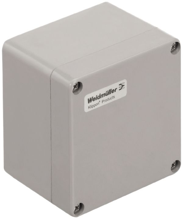 Gehäuse Polyester Weidmüller POK 122×120×90mm glasfaserverstärkt silbergrau