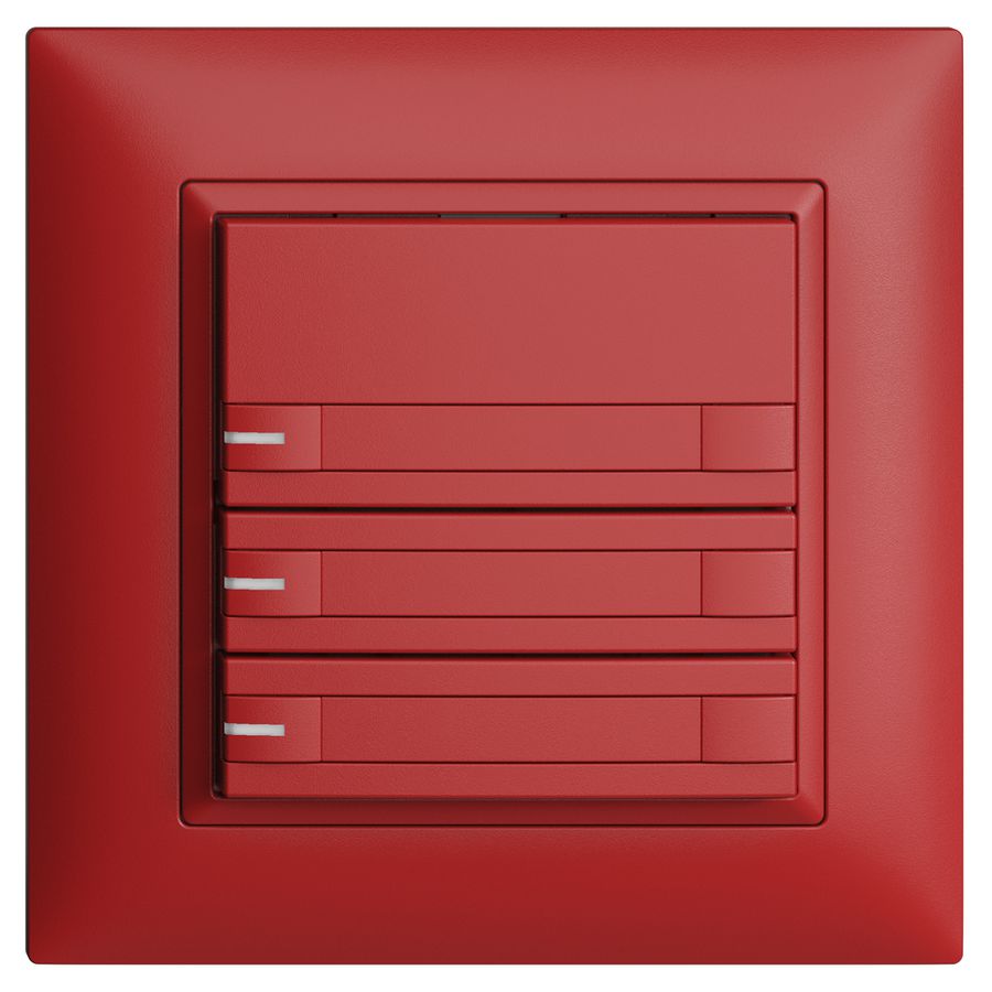 Poussoir KNX RGB ENC EDUE FMI, 250mW, a.LED RGB, papier, 3×pouss., C.2×T., ber