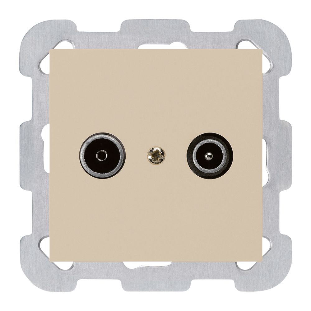 Prise de passage ENC kallysto R/TV 23dB beige avec plaque de fixation