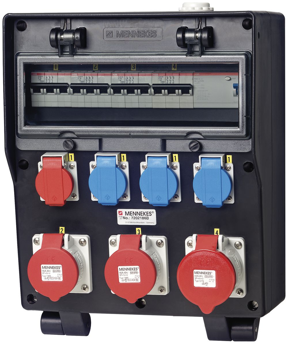 Stromverteiler EverGum 63A 1×FI 4×LS 3×T23 1×T25 2×CEE16A 1×CEE32/5L