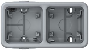 Boîtier AP PLEXO 1×2 gris