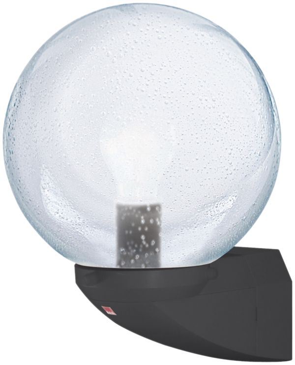 Applique ALC con vetro  a bolle, nero