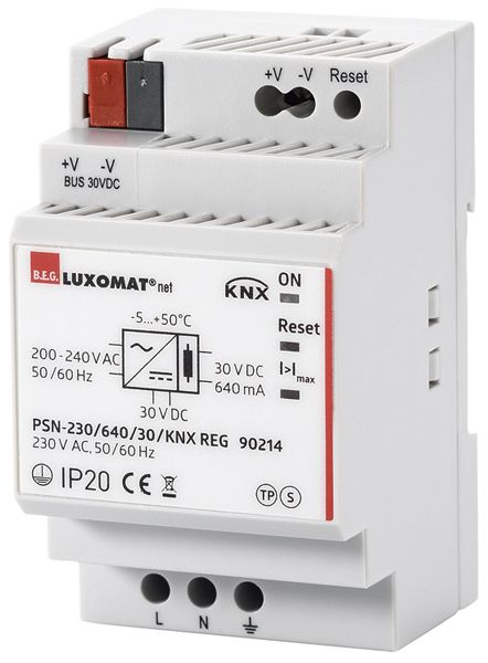 Alimentation AMD KNX Luxomat PSN-230/640/30/KNX, 640mA/30VDC