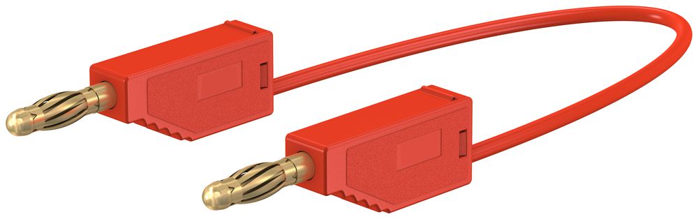 Messleitung ELBRO, Silikon SML/050/22 Stift Ø4mm vergoldet, 1mm²×50cm, rot