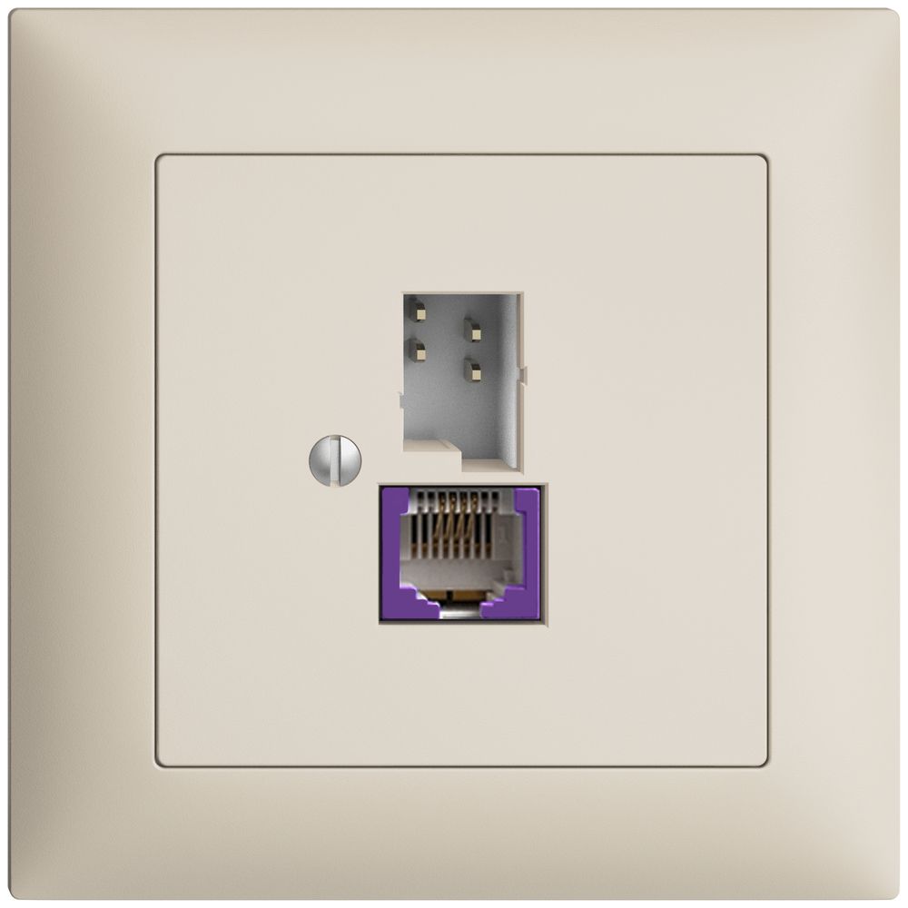UP-Anschlussdose T+T 6P/1×RJ45 DSL-Breitband EDIZIOdue crema