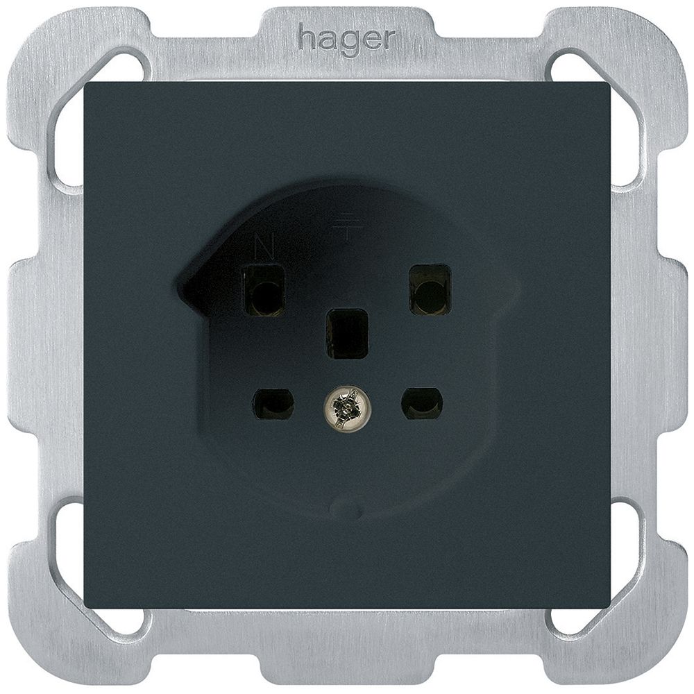 Prise ENC kallysto T25 noir bornes à vis avec plaque de fixation