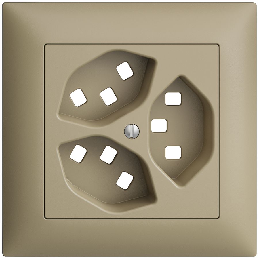 UP-Frontset EDIZIOdue sand 88×88mm 3×T23