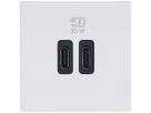 Presa di carica USB INS Legrand MOSAIC 2×USB-C 3000mA OUT:5V bianco